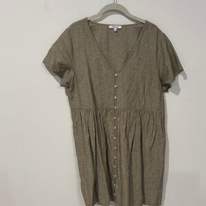 Madewell Olive Button-Down Dress